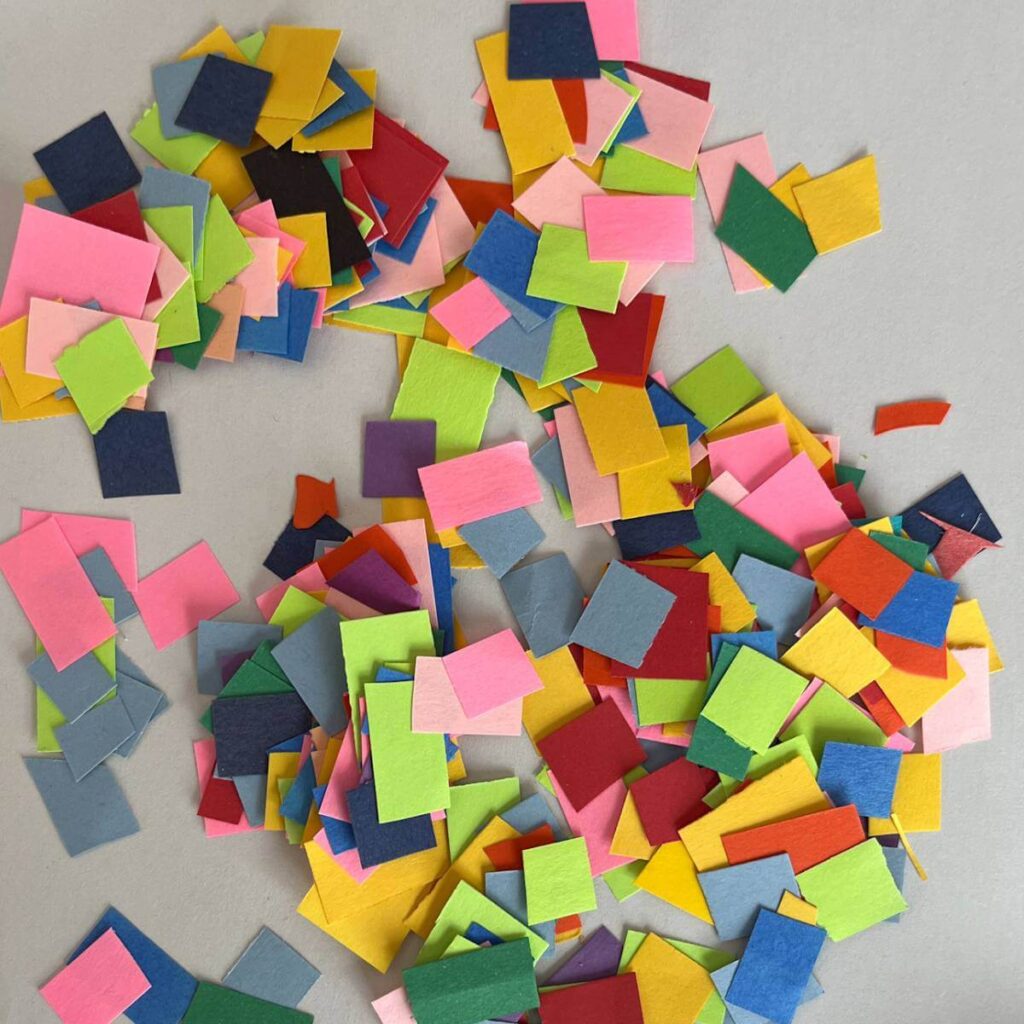 squares of paper