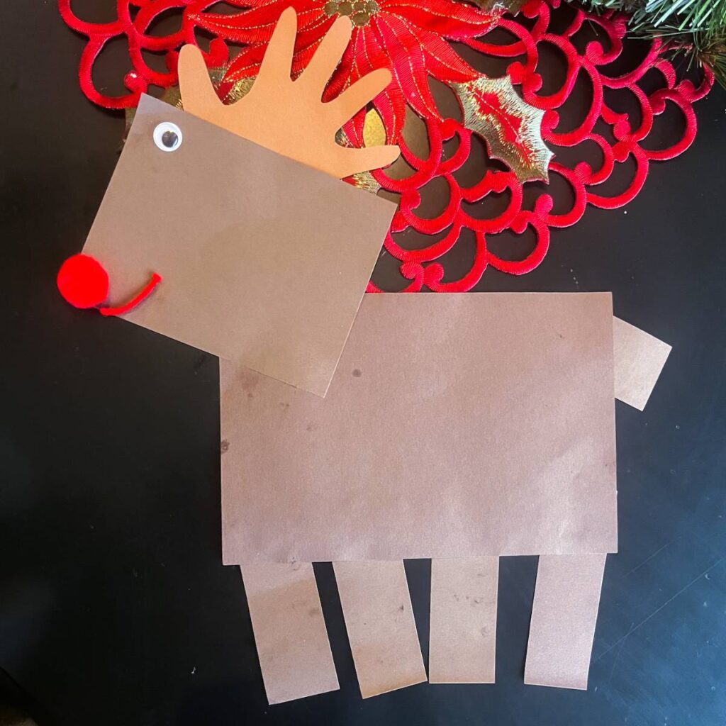 reindeer craft with shapes for kids